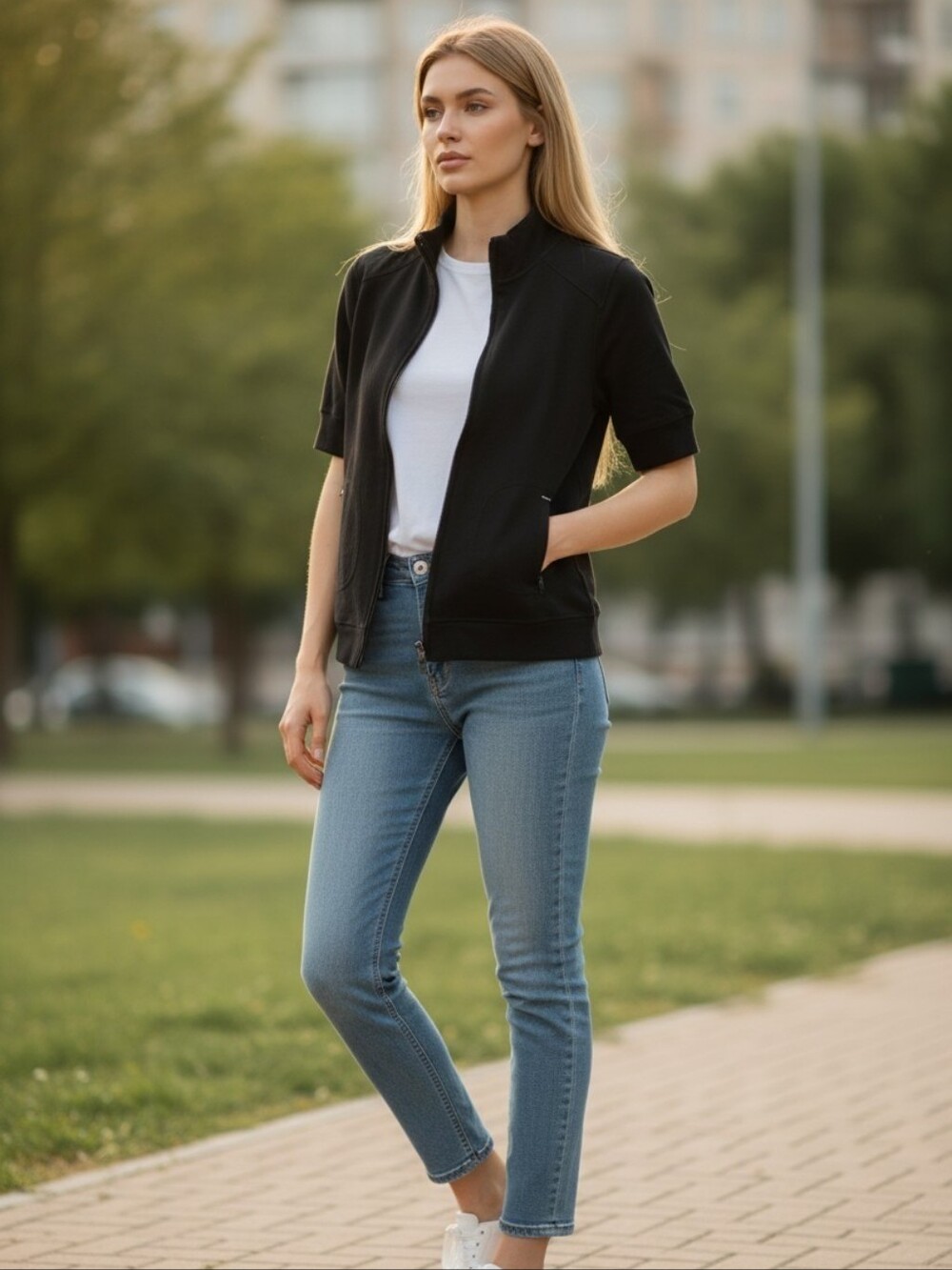 🌷Smart Set MUV short sleeve zip up